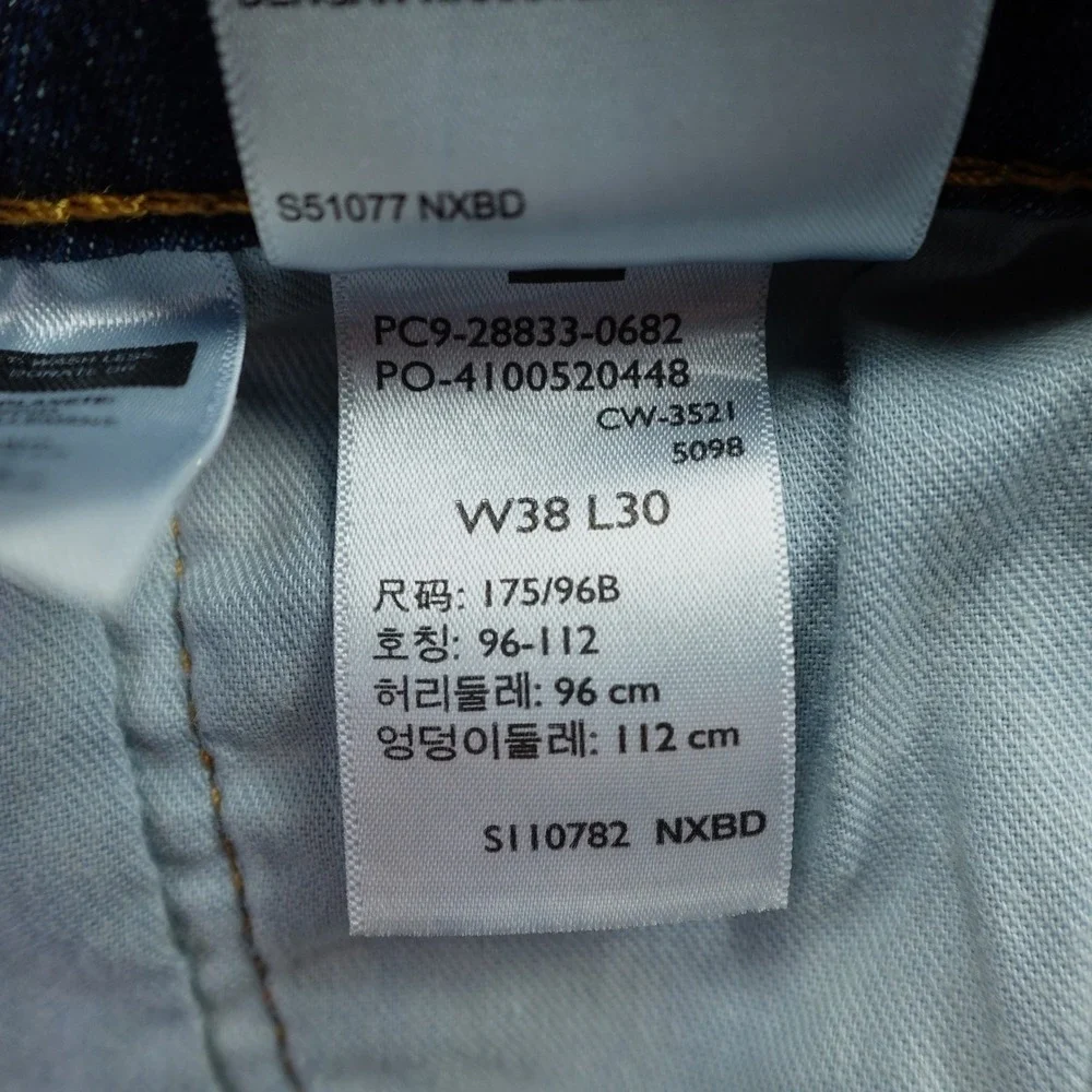 Levi's 512 Jeans Mens 38x30 Blue Denim Slim Taper Stretch Medium Wash